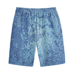 Acid Wash Denim Jeans Pattern Print Cotton Shorts