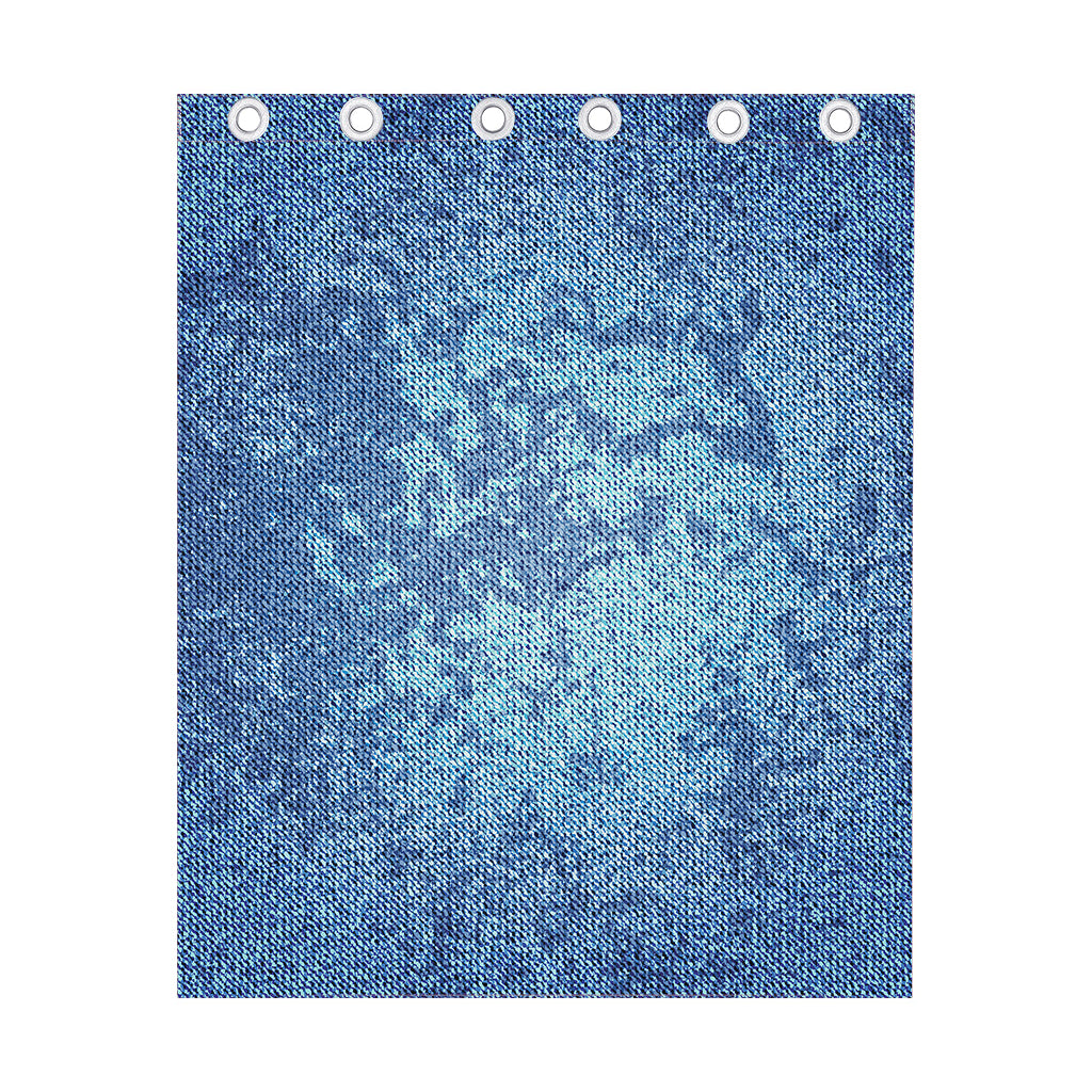 Acid Wash Denim Jeans Pattern Print Curtain
