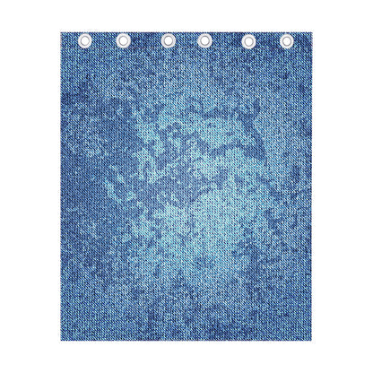 Acid Wash Denim Jeans Pattern Print Curtain