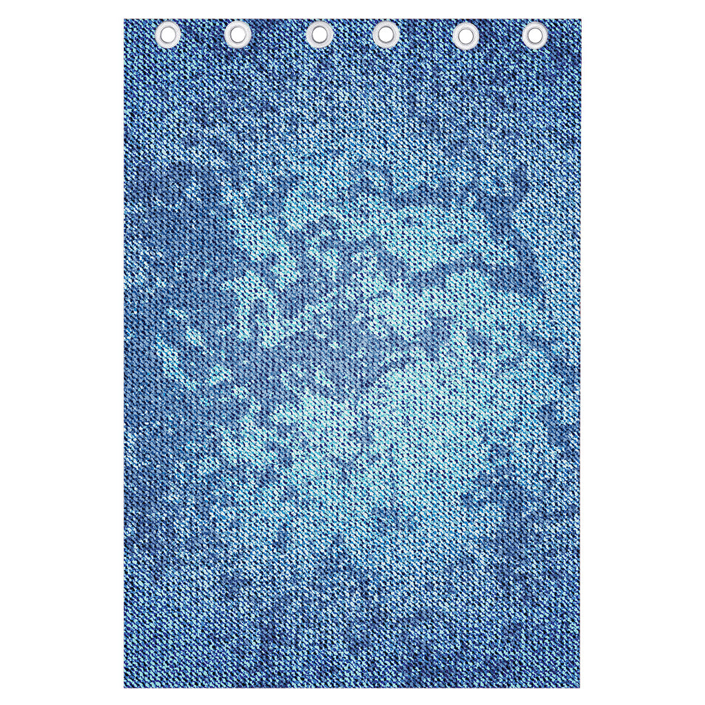 Acid Wash Denim Jeans Pattern Print Curtain