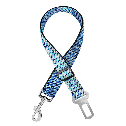 Acid Wash Denim Jeans Pattern Print Dog Seat Belt