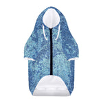 Acid Wash Denim Jeans Pattern Print Dog Zip Up Hoodie