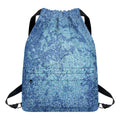 Acid Wash Denim Jeans Pattern Print Drawstring Backpack