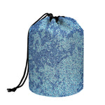 Acid Wash Denim Jeans Pattern Print Drawstring Makeup Bag