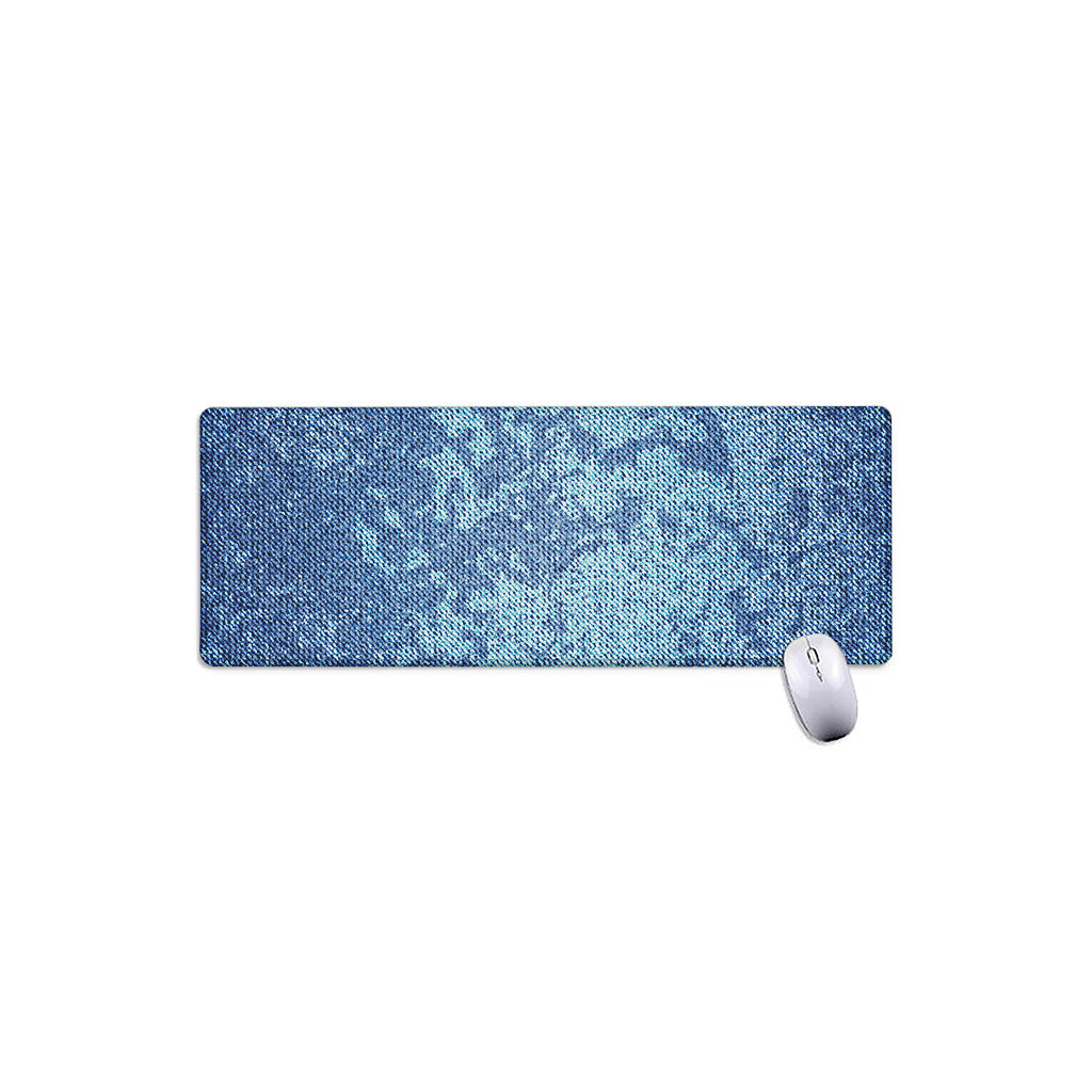 Acid Wash Denim Jeans Pattern Print Extended Mouse Pad