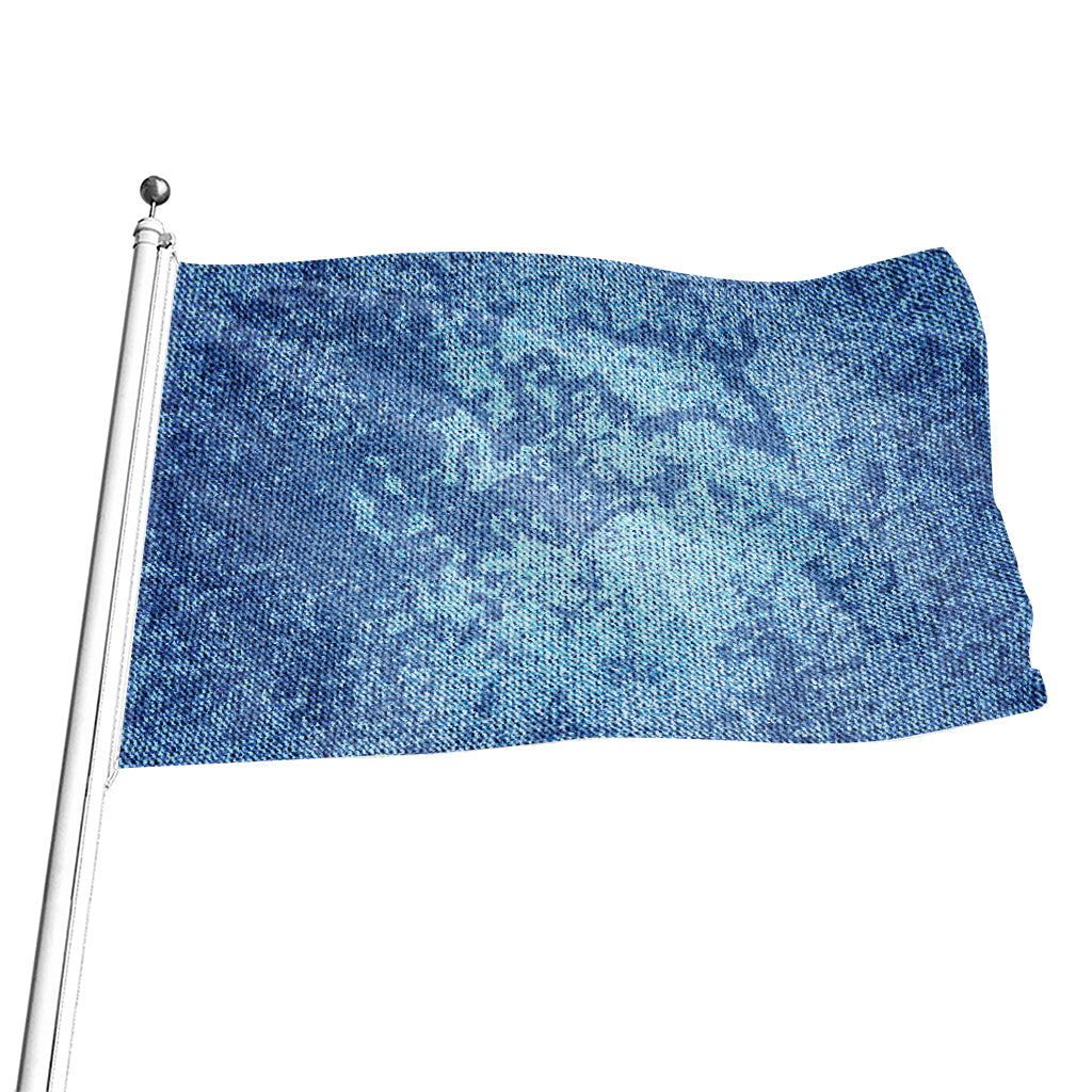 Acid Wash Denim Jeans Pattern Print Flag
