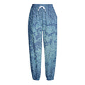 Acid Wash Denim Jeans Pattern Print Fleece Lined Knit Pants