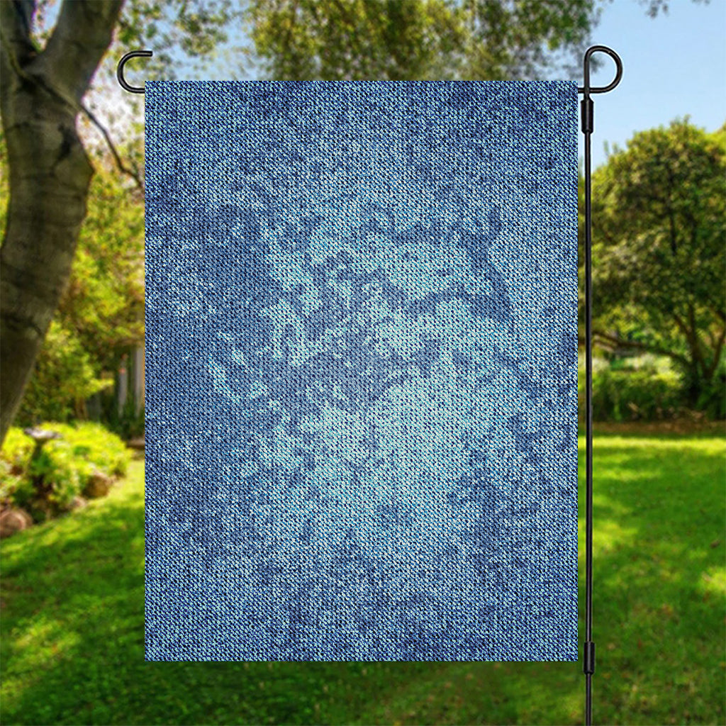 Acid Wash Denim Jeans Pattern Print Garden Flag