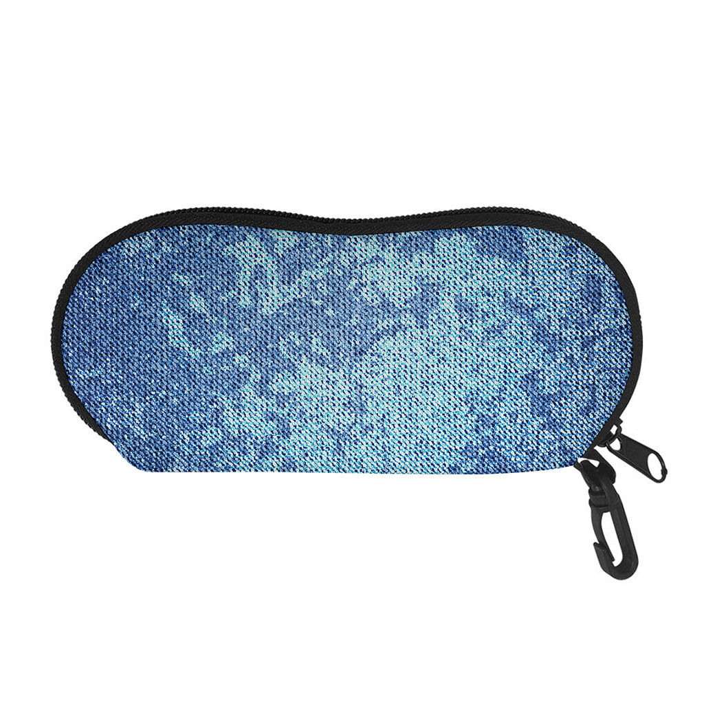 Acid Wash Denim Jeans Pattern Print Glasses Case