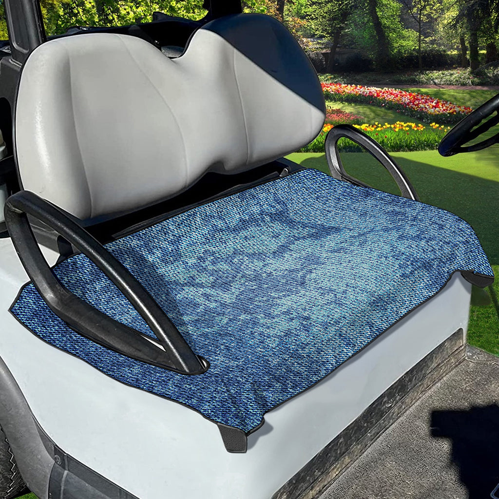 Acid Wash Denim Jeans Pattern Print Golf Cart Seat Cover