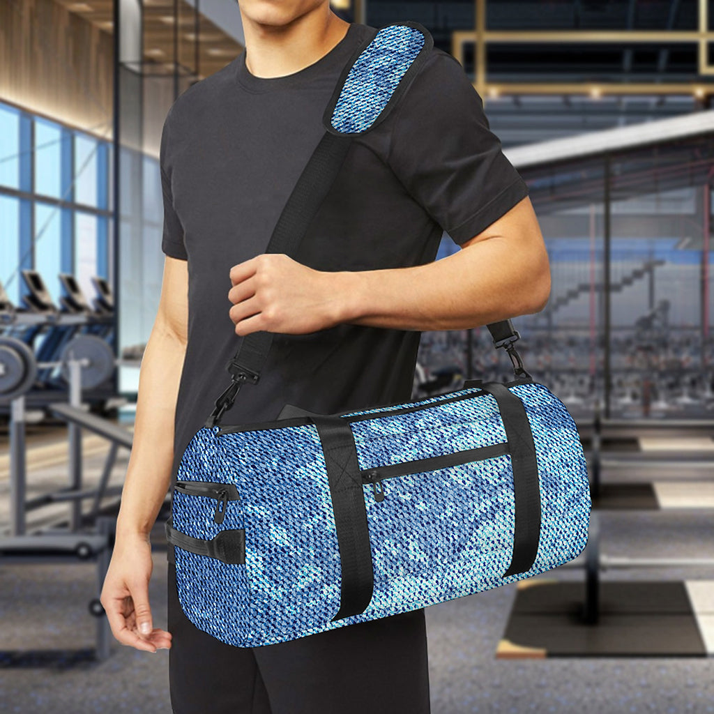 Acid Wash Denim Jeans Pattern Print Gym Bag