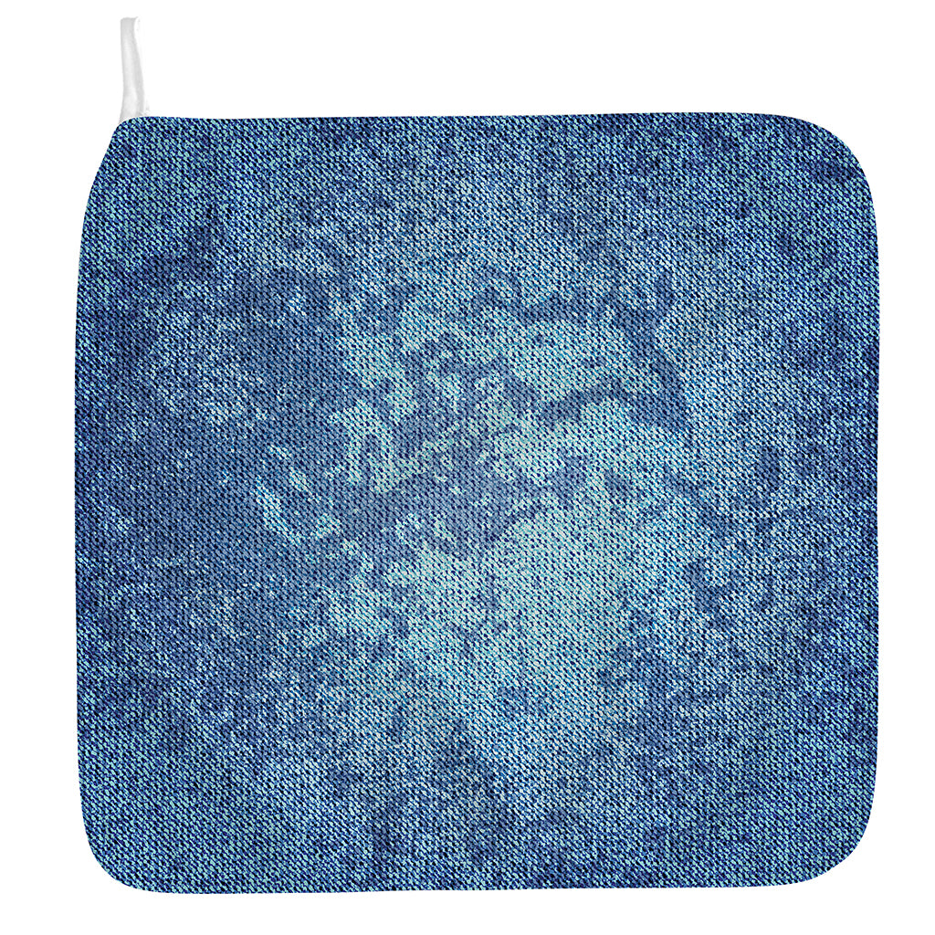 Acid Wash Denim Jeans Pattern Print Hand Towel