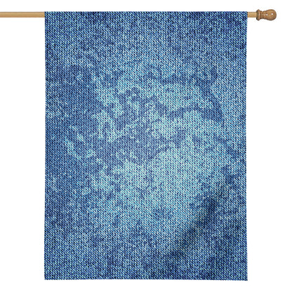 Acid Wash Denim Jeans Pattern Print House Flag