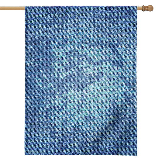 Acid Wash Denim Jeans Pattern Print House Flag