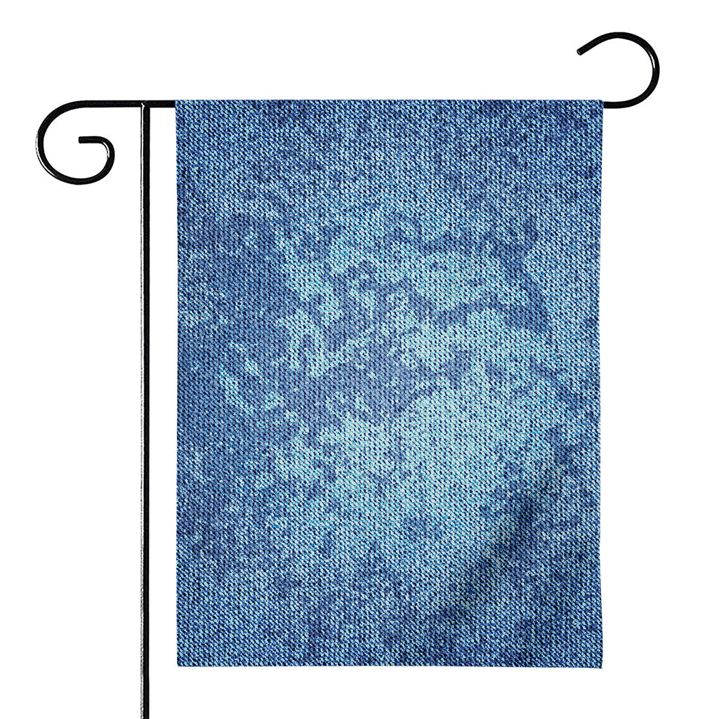 Acid Wash Denim Jeans Pattern Print House Flag