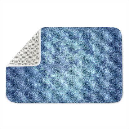 Acid Wash Denim Jeans Pattern Print Indoor Door Mat