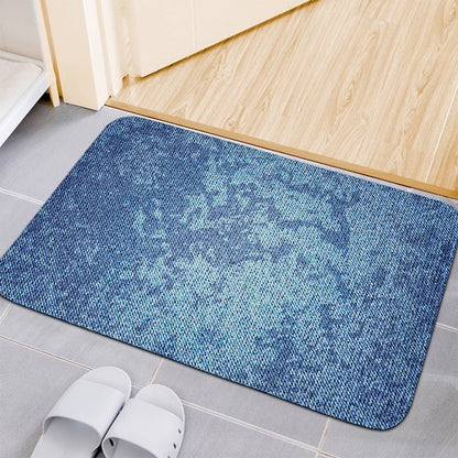 Acid Wash Denim Jeans Pattern Print Indoor Door Mat