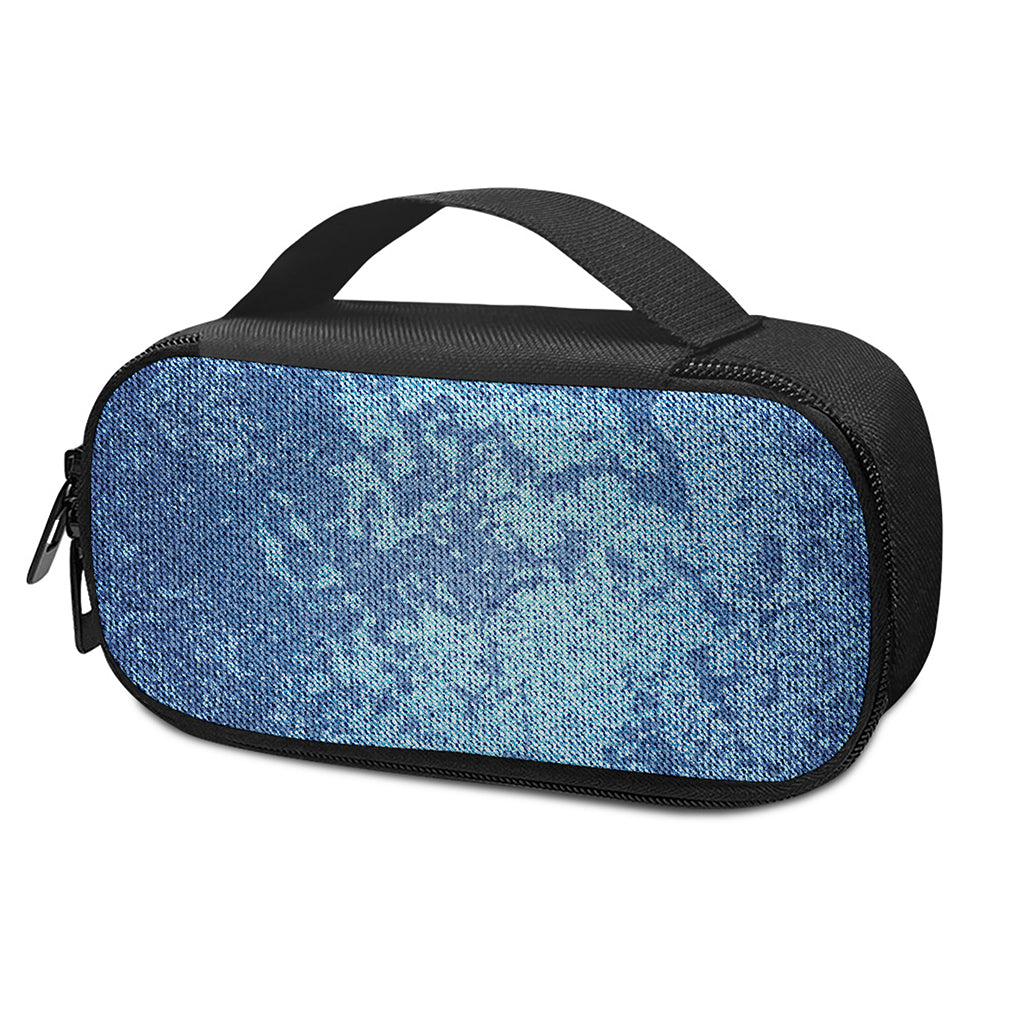 Acid Wash Denim Jeans Pattern Print Insulin Cooler Travel Case
