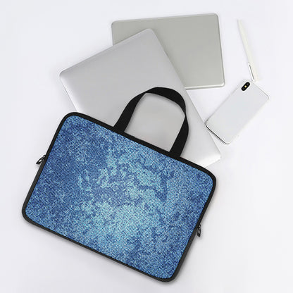 Acid Wash Denim Jeans Pattern Print Laptop Sleeve With Handle