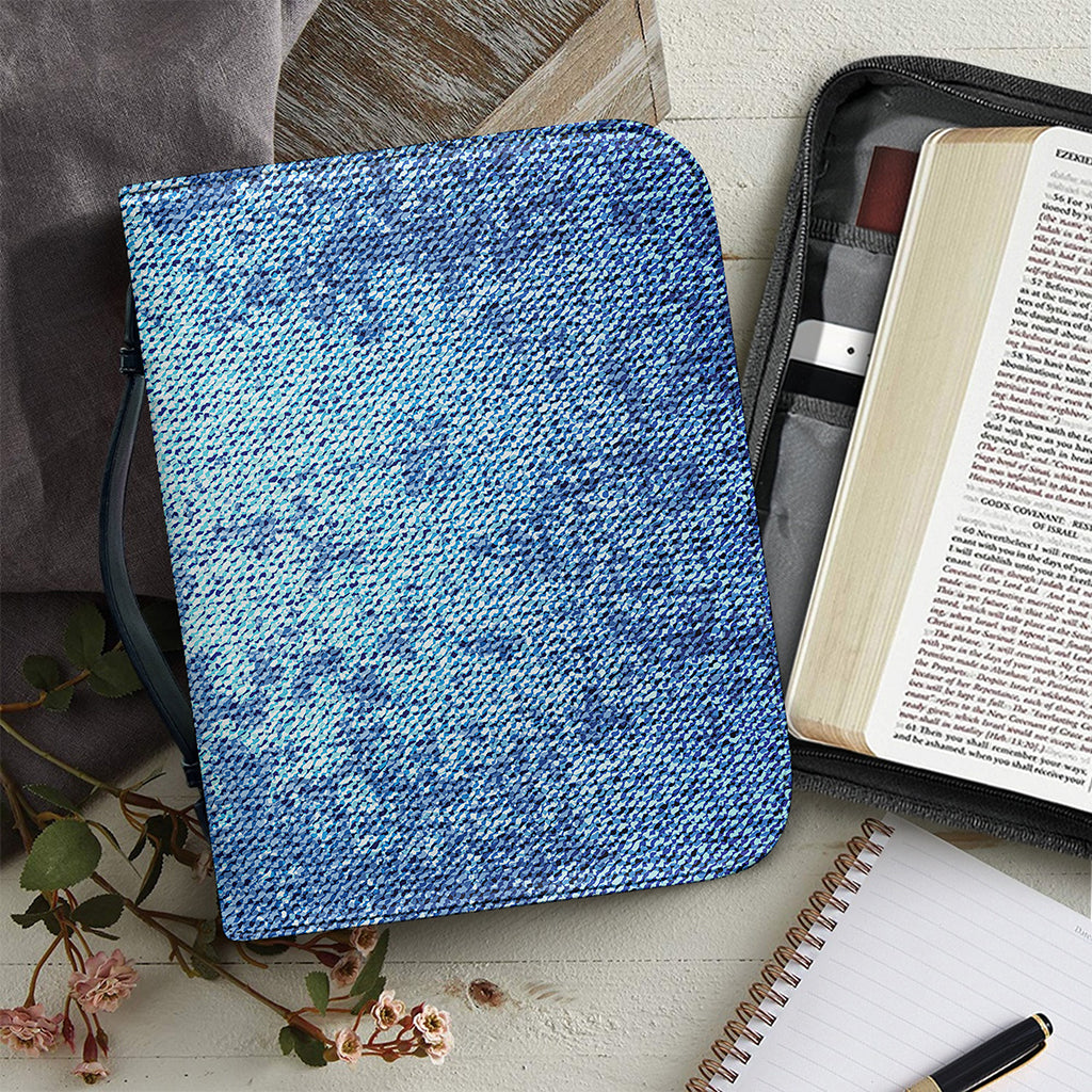 Acid Wash Denim Jeans Pattern Print Leather Bible Cover