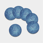 Acid Wash Denim Jeans Pattern Print Leather Coaster Set