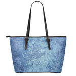 Acid Wash Denim Jeans Pattern Print Leather Tote Bag