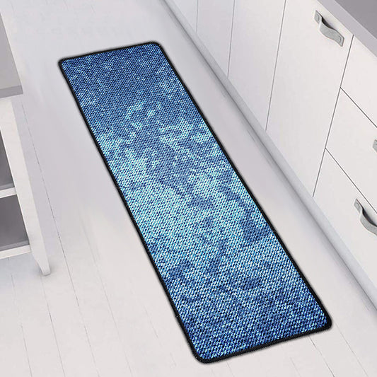 Acid Wash Denim Jeans Pattern Print Long Kitchen Mat