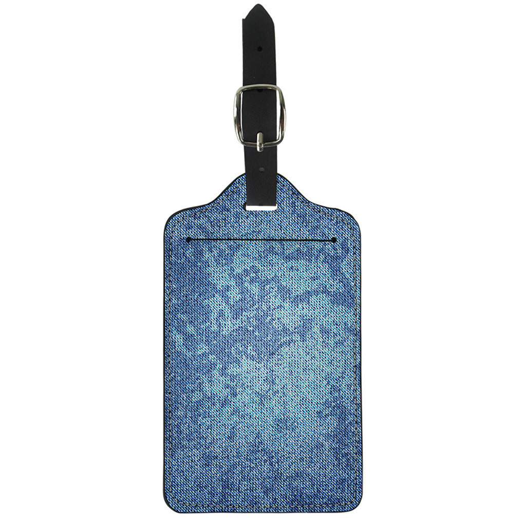 Acid Wash Denim Jeans Pattern Print Luggage Tag