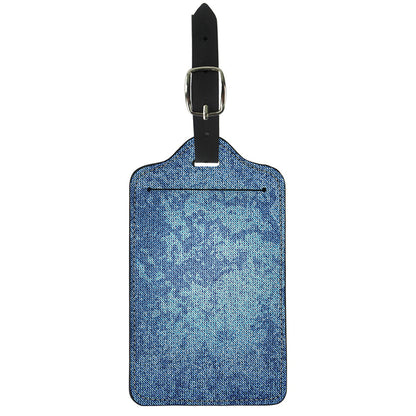 Acid Wash Denim Jeans Pattern Print Luggage Tag