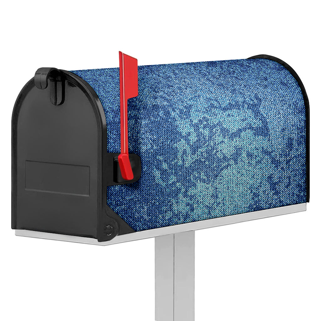 Acid Wash Denim Jeans Pattern Print Mailbox Cover