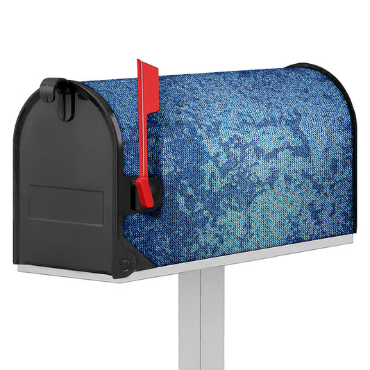 Acid Wash Denim Jeans Pattern Print Mailbox Cover