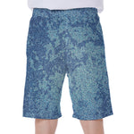 Acid Wash Denim Jeans Pattern Print Men's Beach Shorts