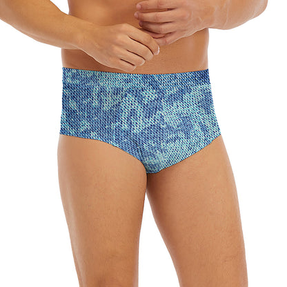 Acid Wash Denim Jeans Pattern Print Men's Briefs