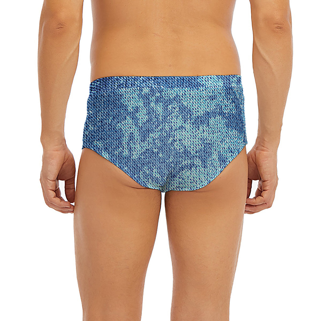 Acid Wash Denim Jeans Pattern Print Men's Briefs
