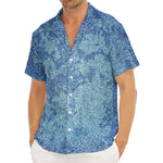 Acid Wash Denim Jeans Pattern Print Men's Deep V-Neck Shirt