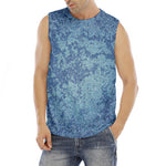 Acid Wash Denim Jeans Pattern Print Men's Fitness Tank Top