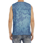 Acid Wash Denim Jeans Pattern Print Men's Fitness Tank Top