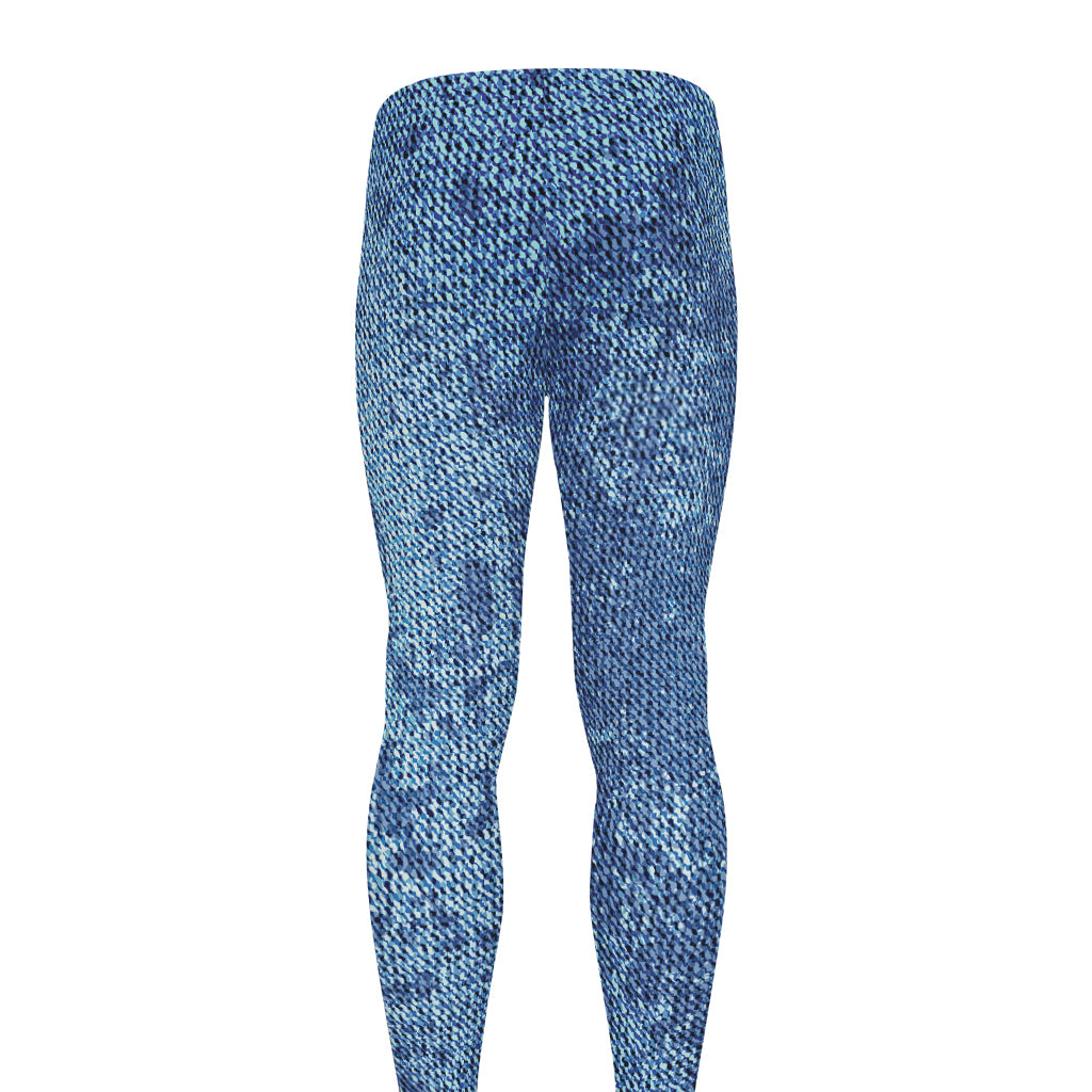 Acid Wash Denim Jeans Pattern Print Men's leggings
