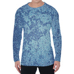 Acid Wash Denim Jeans Pattern Print Men's Long Sleeve T-Shirt