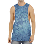 Acid Wash Denim Jeans Pattern Print Men's Muscle Tank Top