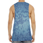Acid Wash Denim Jeans Pattern Print Men's Muscle Tank Top