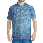 Acid Wash Denim Jeans Pattern Print Men's Polo Shirt