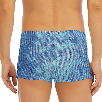 Acid Wash Denim Jeans Pattern Print Men's Short Boxer Briefs