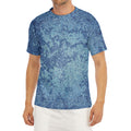 Acid Wash Denim Jeans Pattern Print Men's Short Sleeve Rash Guard