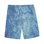 Acid Wash Denim Jeans Pattern Print Men's Sports Shorts