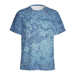 Acid Wash Denim Jeans Pattern Print Men's Sports T-Shirt