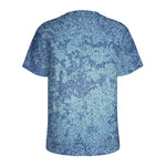Acid Wash Denim Jeans Pattern Print Men's Sports T-Shirt