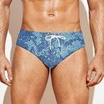 Acid Wash Denim Jeans Pattern Print Men's Swim Briefs