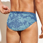 Acid Wash Denim Jeans Pattern Print Men's Swim Briefs