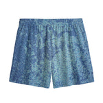 Acid Wash Denim Jeans Pattern Print Mesh Shorts